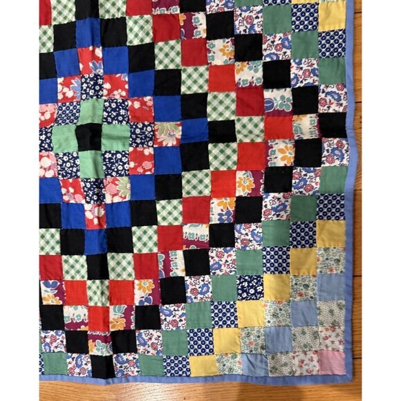 Doll/Tabletop Handmade Block Quilt 19.5” x 19.5” - Picture 3 of 10